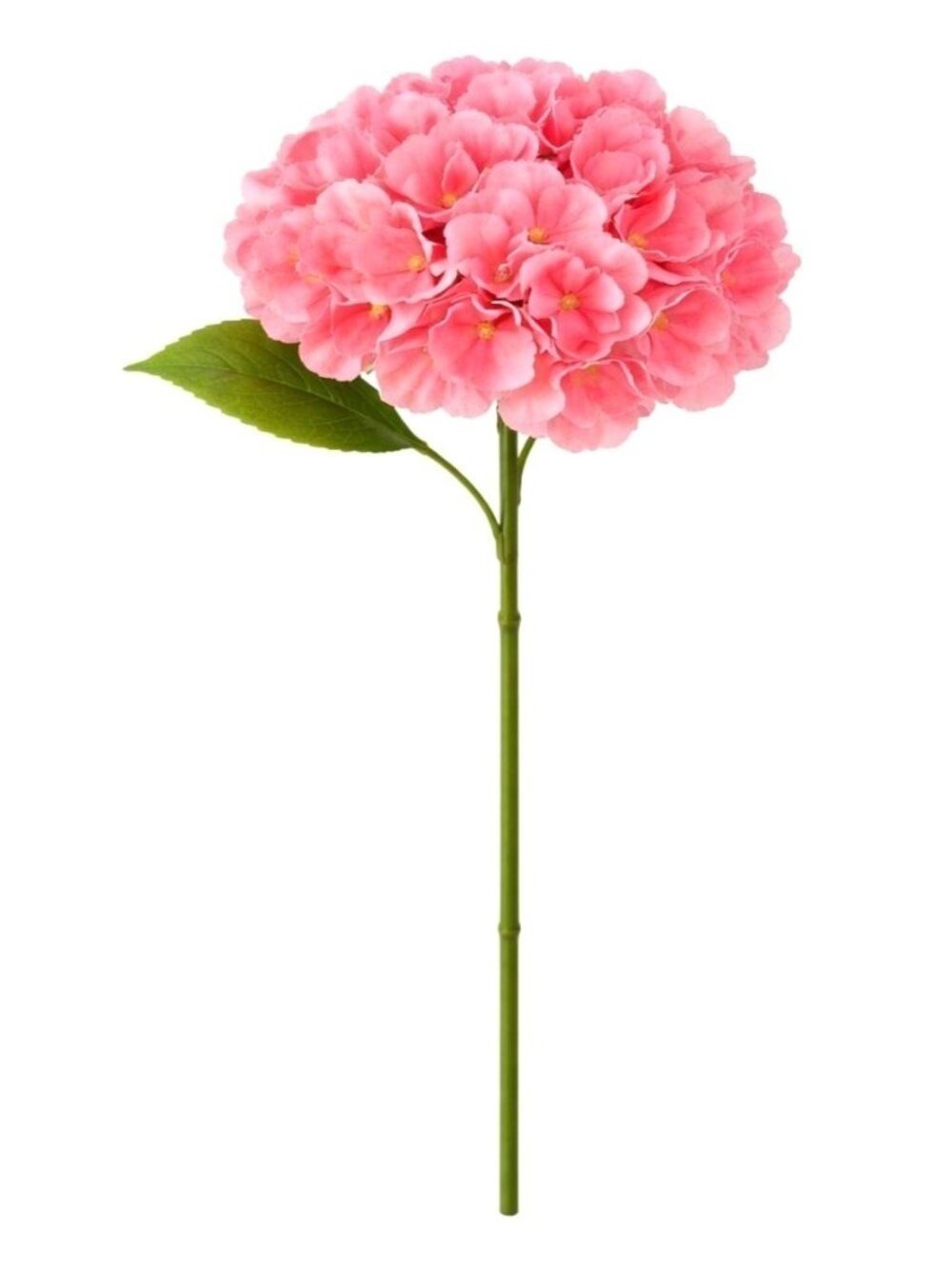 Coral Pink Hydrangea Artificial Flower Stem 12 Inch Bloom 6 Inch
